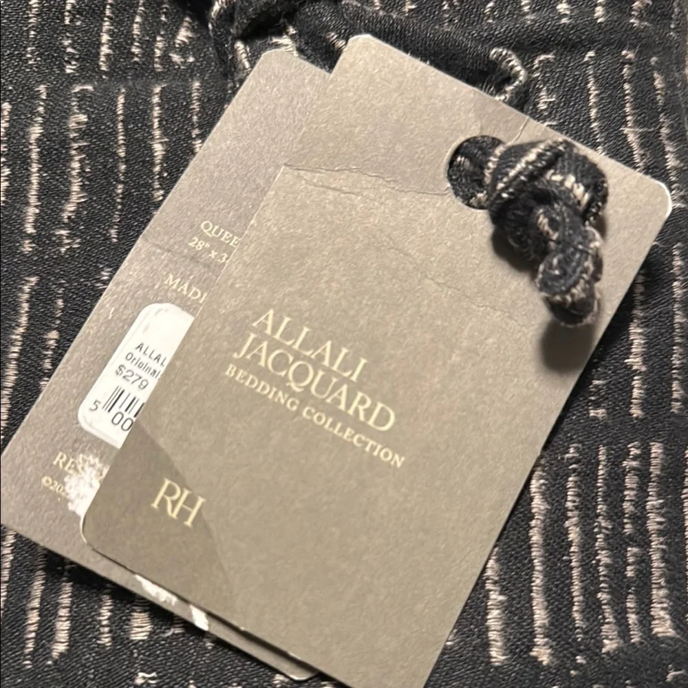 Restoration Hardware Black and Cream Pillow Cover